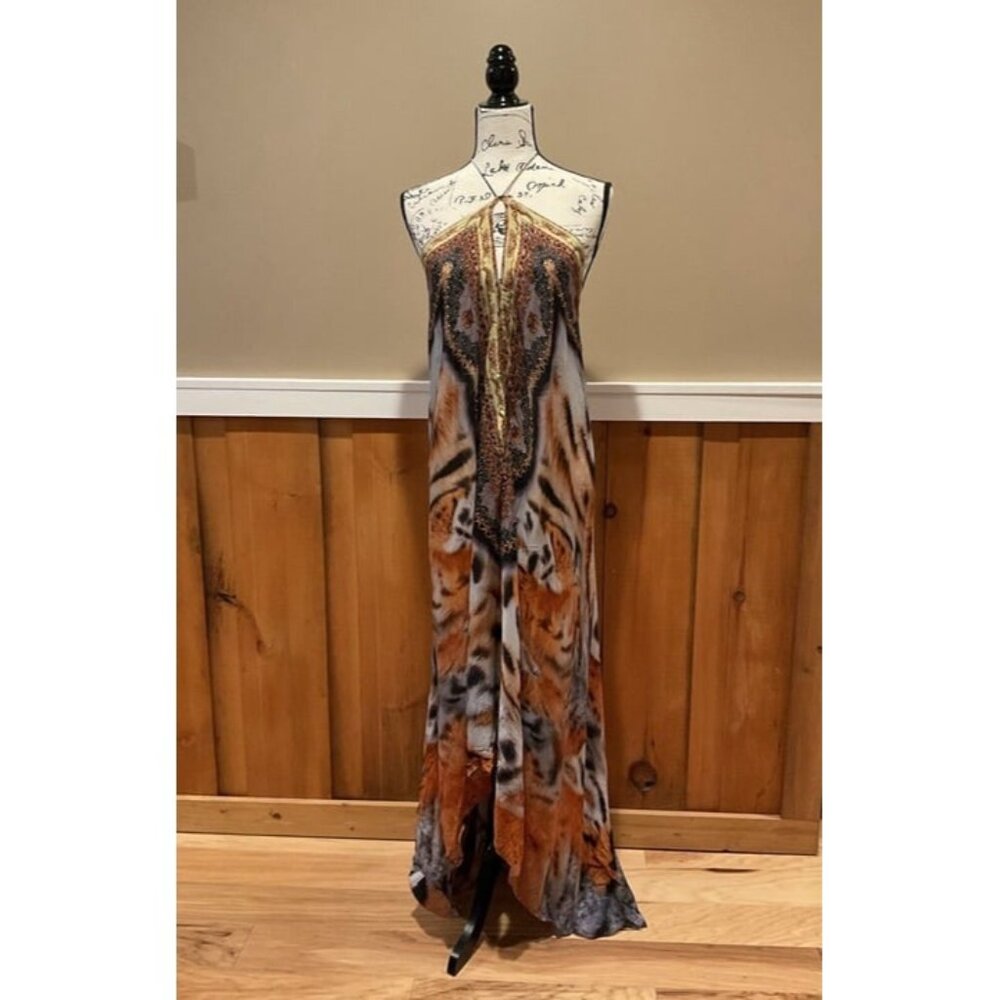 SHAHIDA PARIDES MULTIWAY BENGAL TIGER EMBELLISHED MAXI DRESS O/S